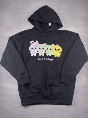 BLACKPINK Deadline World Tour Hoodie Womens Small Black Kpop Graphic Pullover